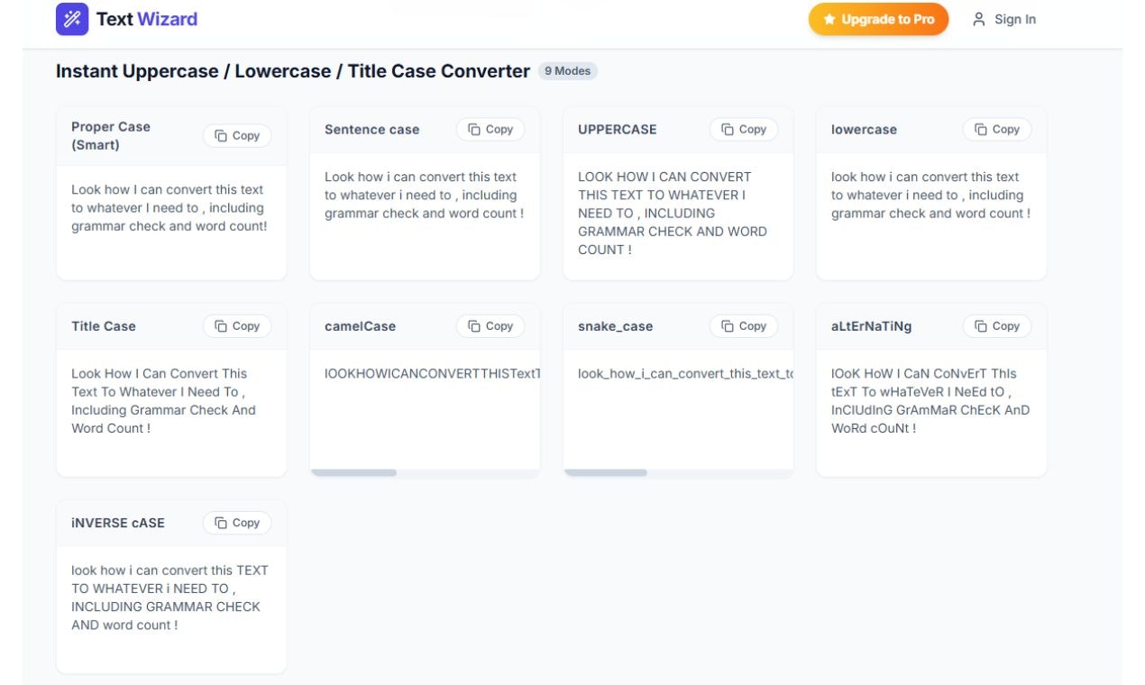 Text Wizard Free Online Case Converter gallery image
