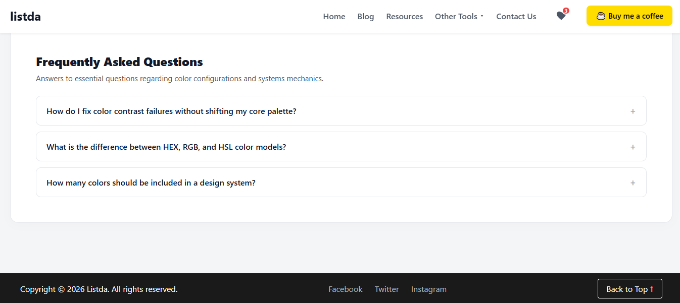 Listda | Free Color Palette Generator gallery image