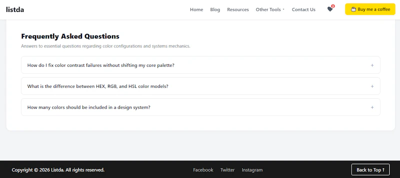 Listda | Free Color Palette Generator screenshot 5