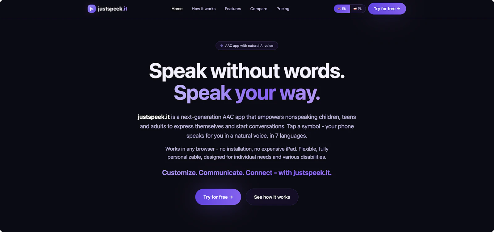 justspeek.it screenshot 2
