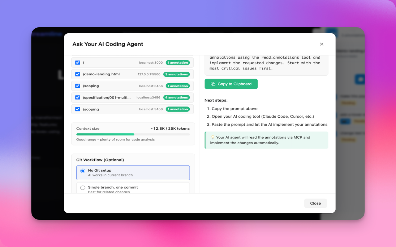 Pointa.dev - Main product screenshot demonstrating key features and user interface
