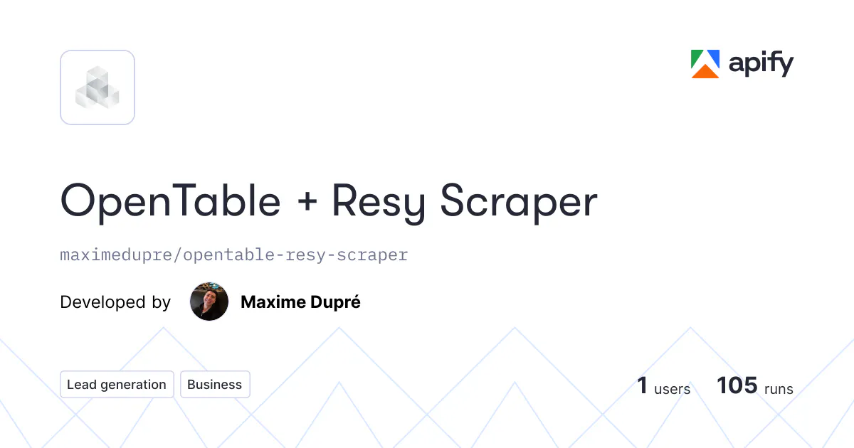 OpenTable + Resy Scraper gallery image