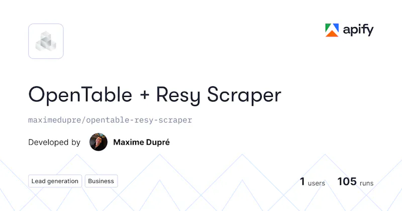OpenTable + Resy Scraper screenshot 1