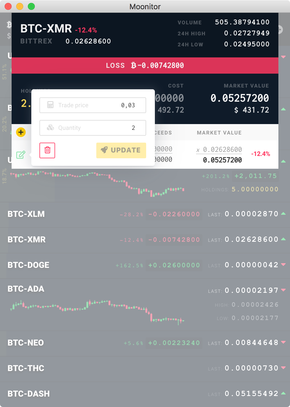Moonitor - Cryptocurrency tracker app gallery image