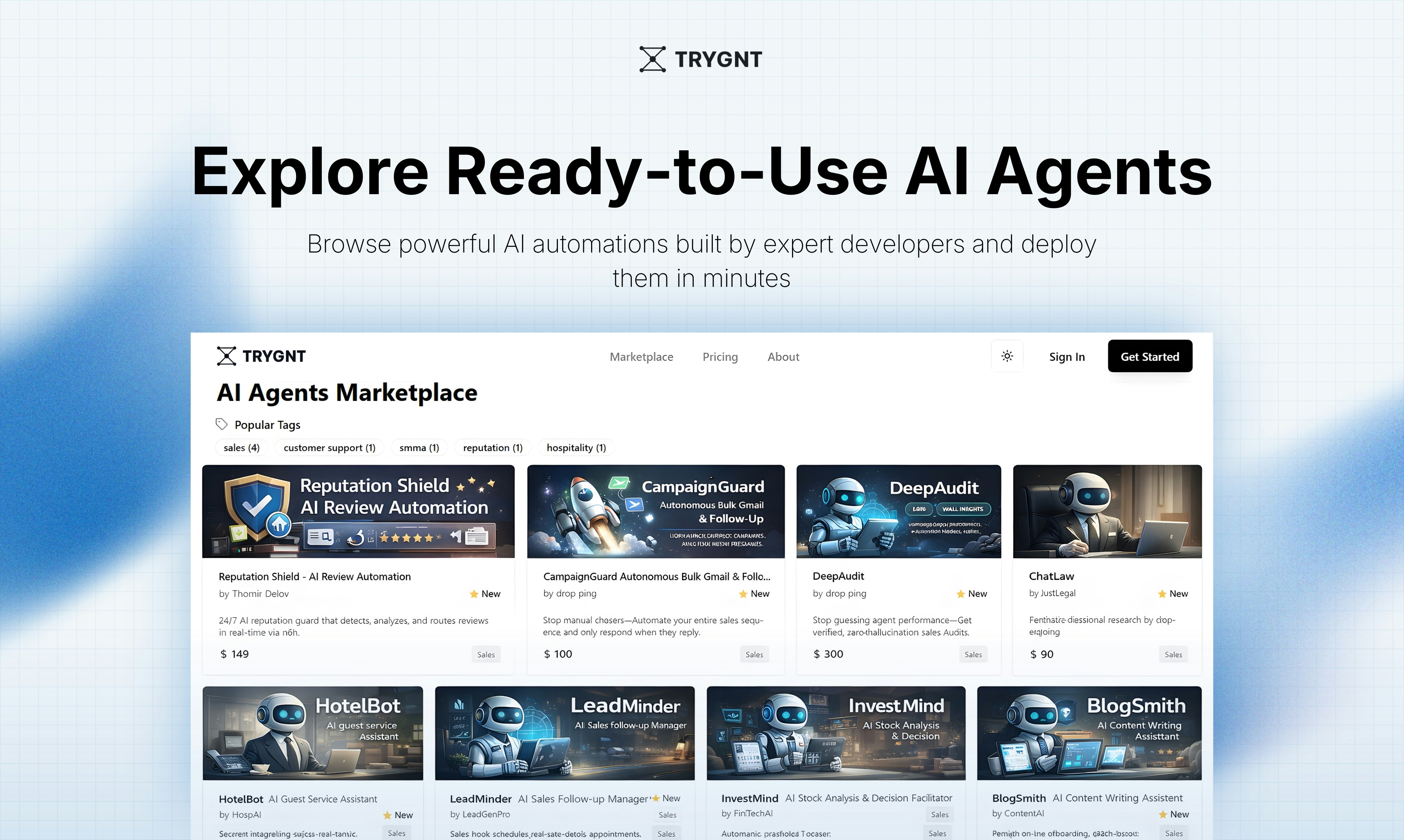 Trygnt - Screenshot 2 showing product features and functionality