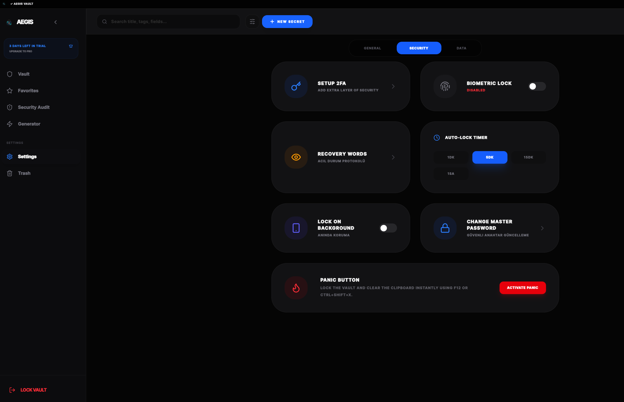 Aegis Vault - Screenshot 3 showing product features and functionality