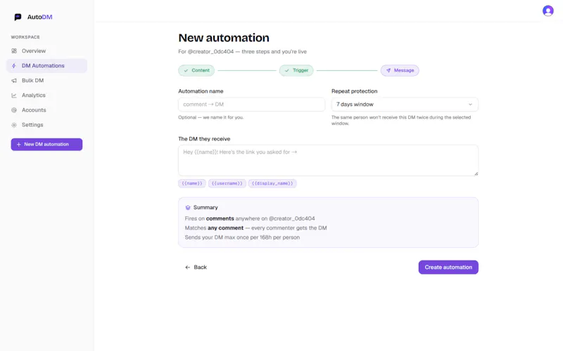 AutoDM by Codaipro screenshot 5