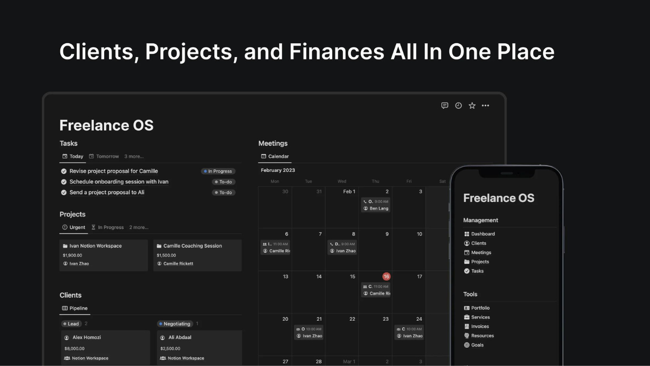 Notion Freelance OS gallery image