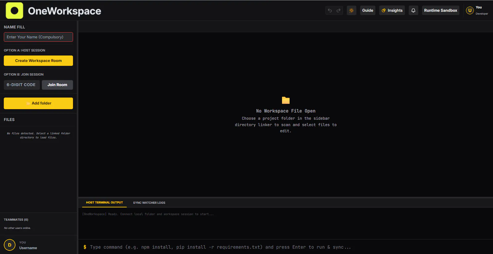OneWorkspace screenshot 1