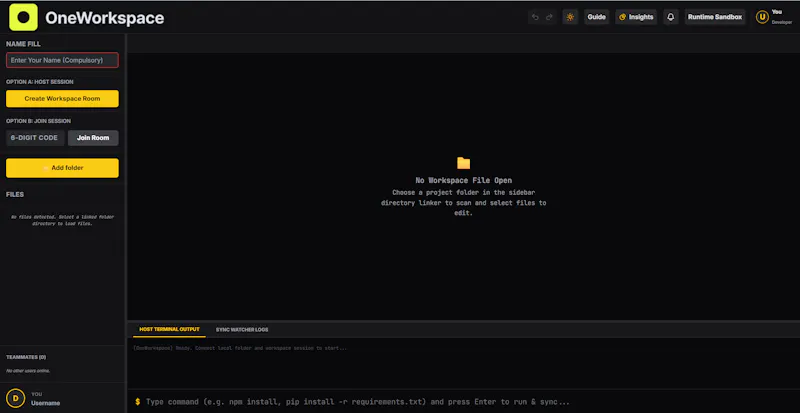 OneWorkspace screenshot 1