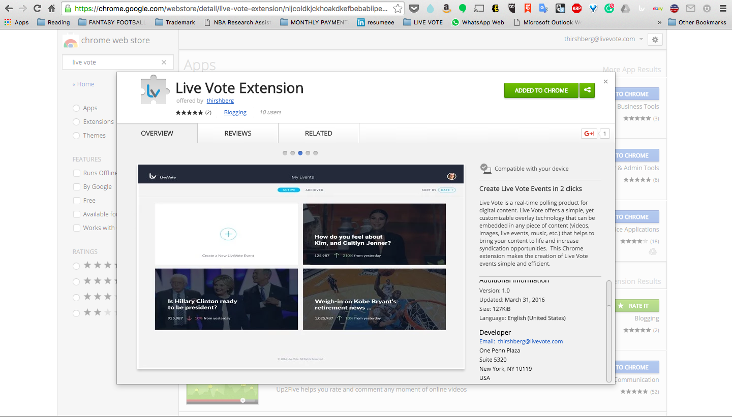 Live Vote Chrome Extension gallery image
