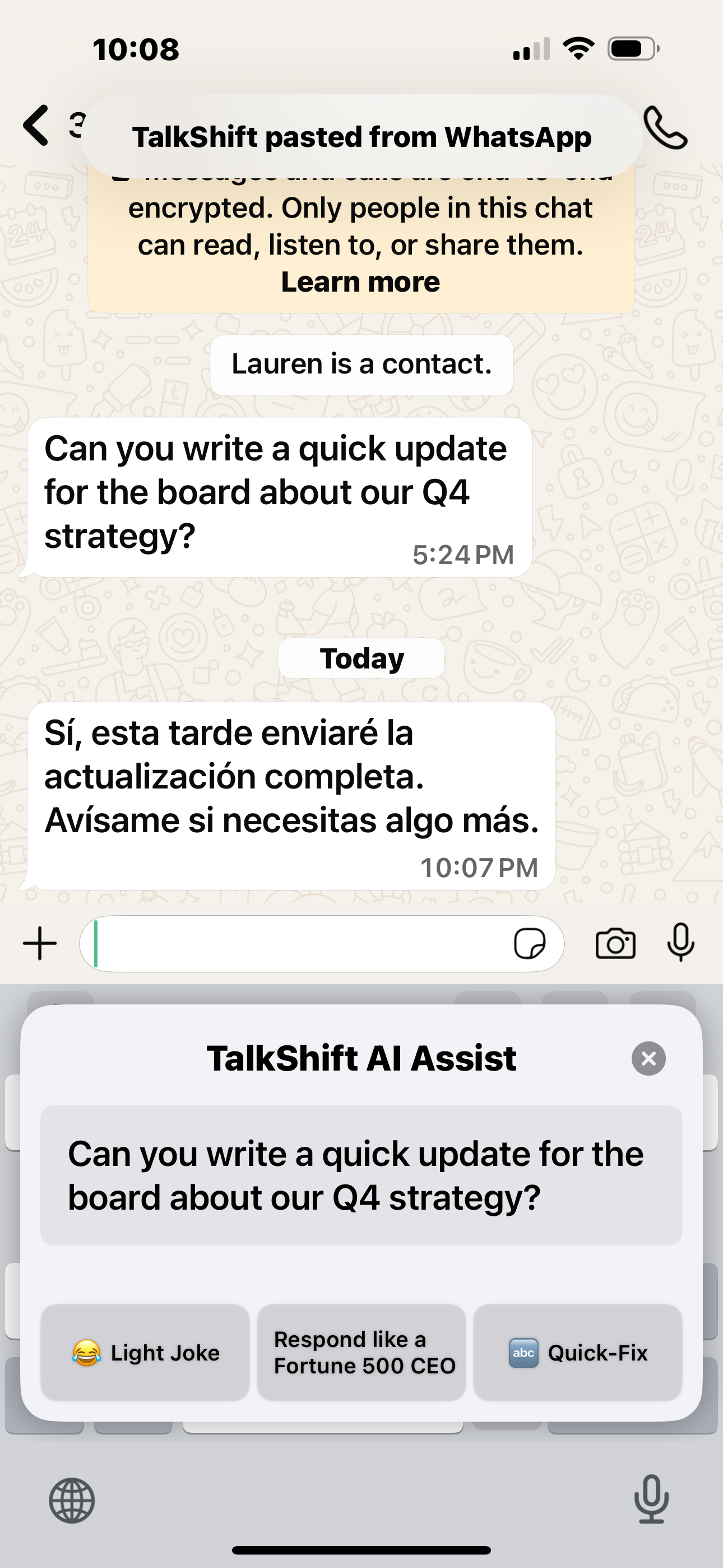 TalkShift AI keyboard for faster replies gallery image