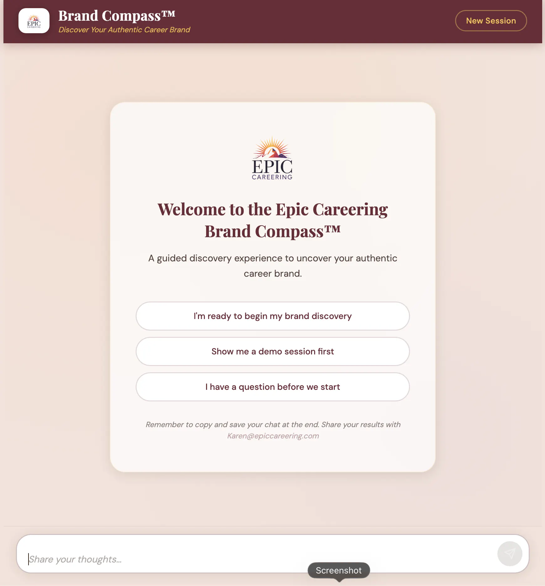 Epic Careering Brand Compass
