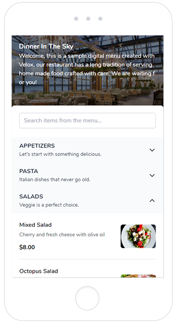 Velox Menus gallery image