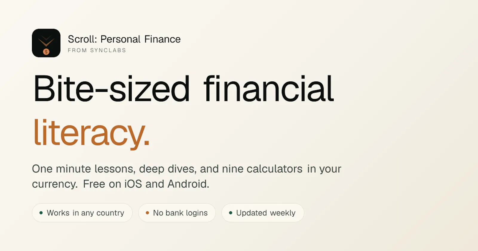 Scroll: Personal Finance screenshot 1