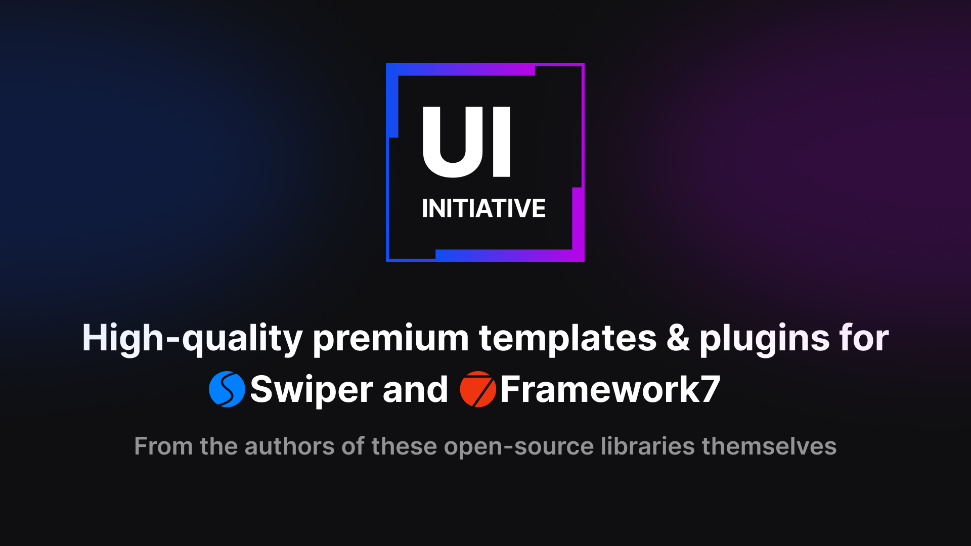 Iniziativa dell'interfaccia utente - Modelli e plug -in premium per Swiper e Framework7 media 1