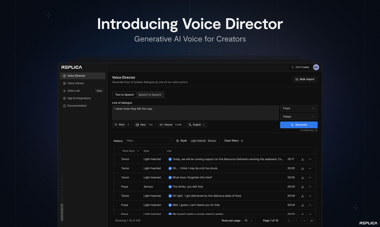 voice-director-by-replica-studios - Ethical voice AI and text to speech for creators