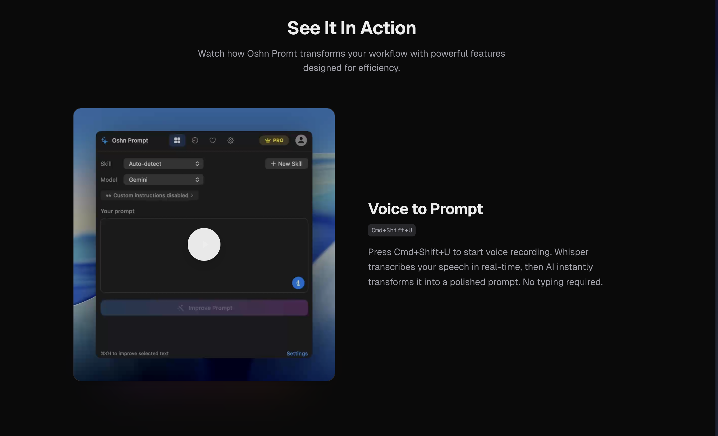 Prompt Assistant - Screenshot 3 showing product features and functionality