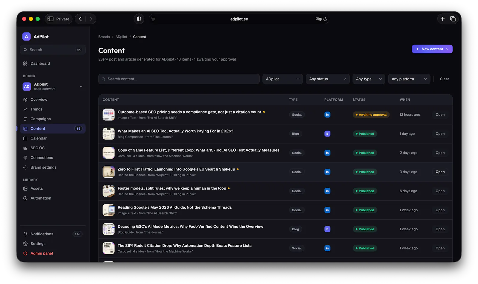 ADpilot screenshot 2