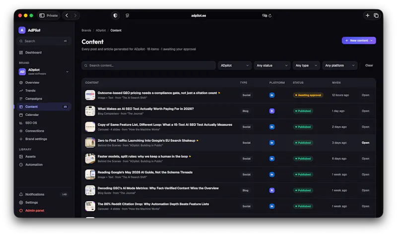 ADpilot screenshot 2