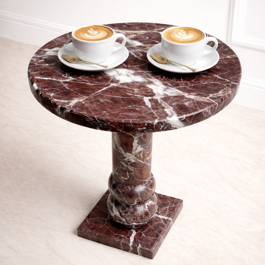 Rosso Marble Round Table gallery image