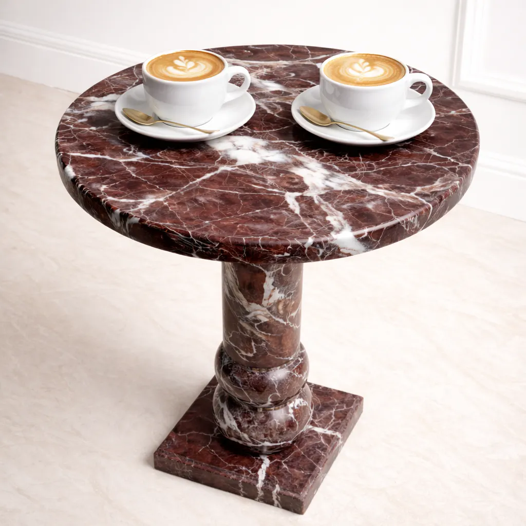 Rosso Marble Round Table のプロダクトバナー