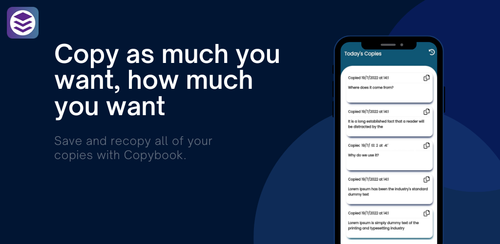 Media Copybook - Sao chép & Dữ liệu dán - CopyBook là một ứng dụng cho phép bạn sao chép và dán một văn bản cũ. 2
