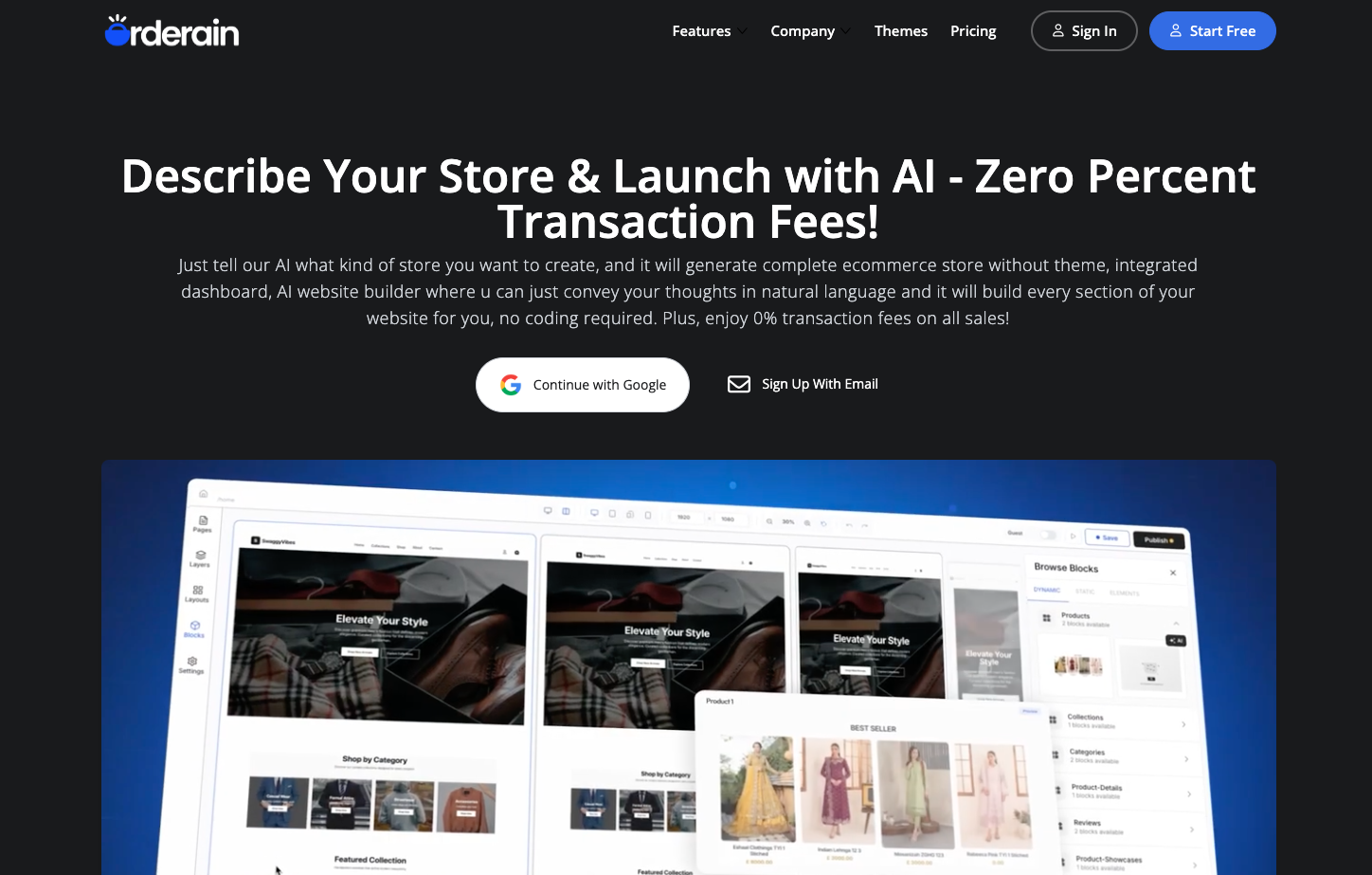 Orderain - Main product screenshot demonstrating key features and user interface