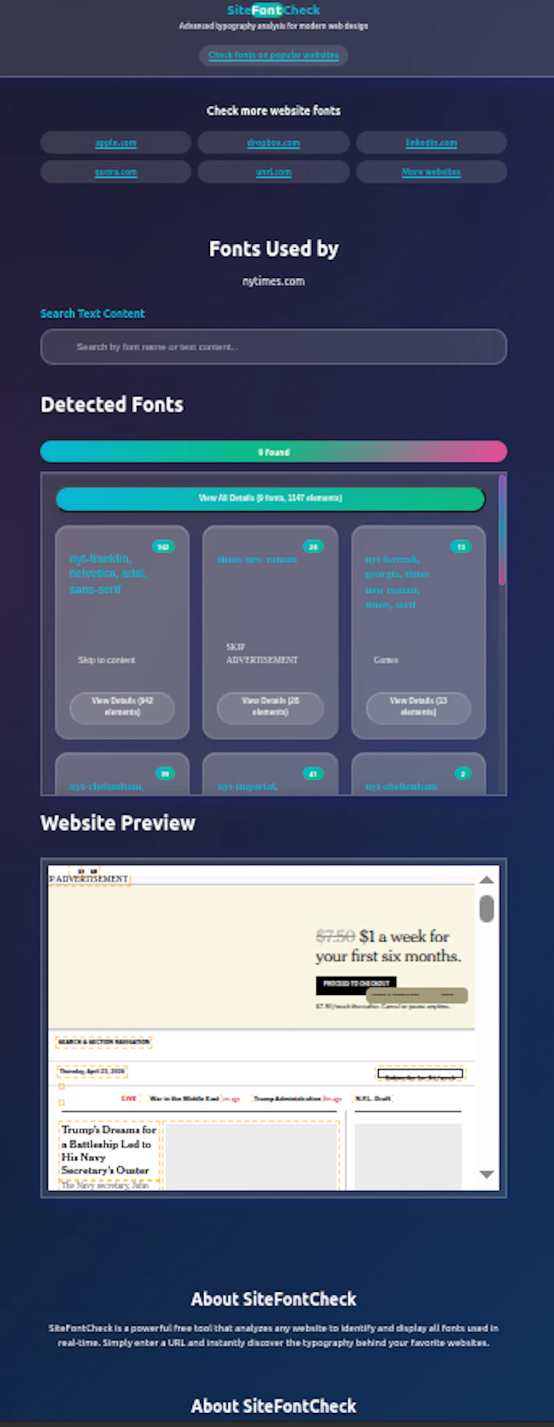 SiteFontCheck screenshot 1