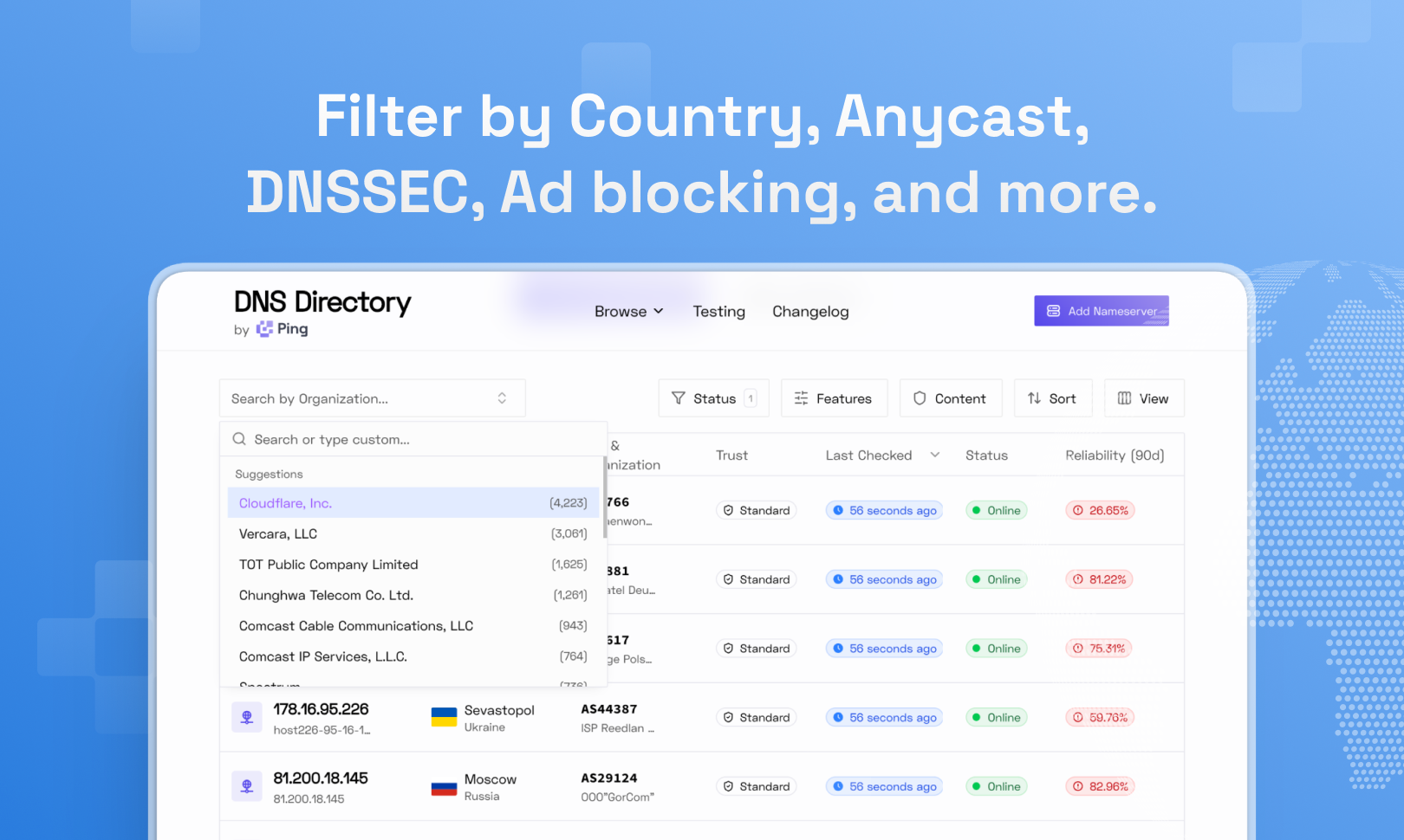 DNS Directory - Screenshot 4 showing product features and functionality