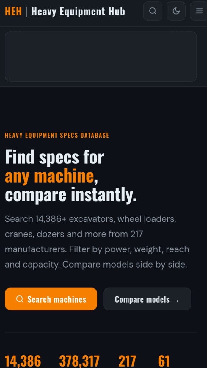 Heavy equipment hub gallery image
