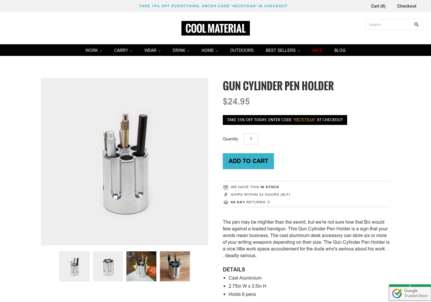 Gun Cylinder Pen Holder gallery image