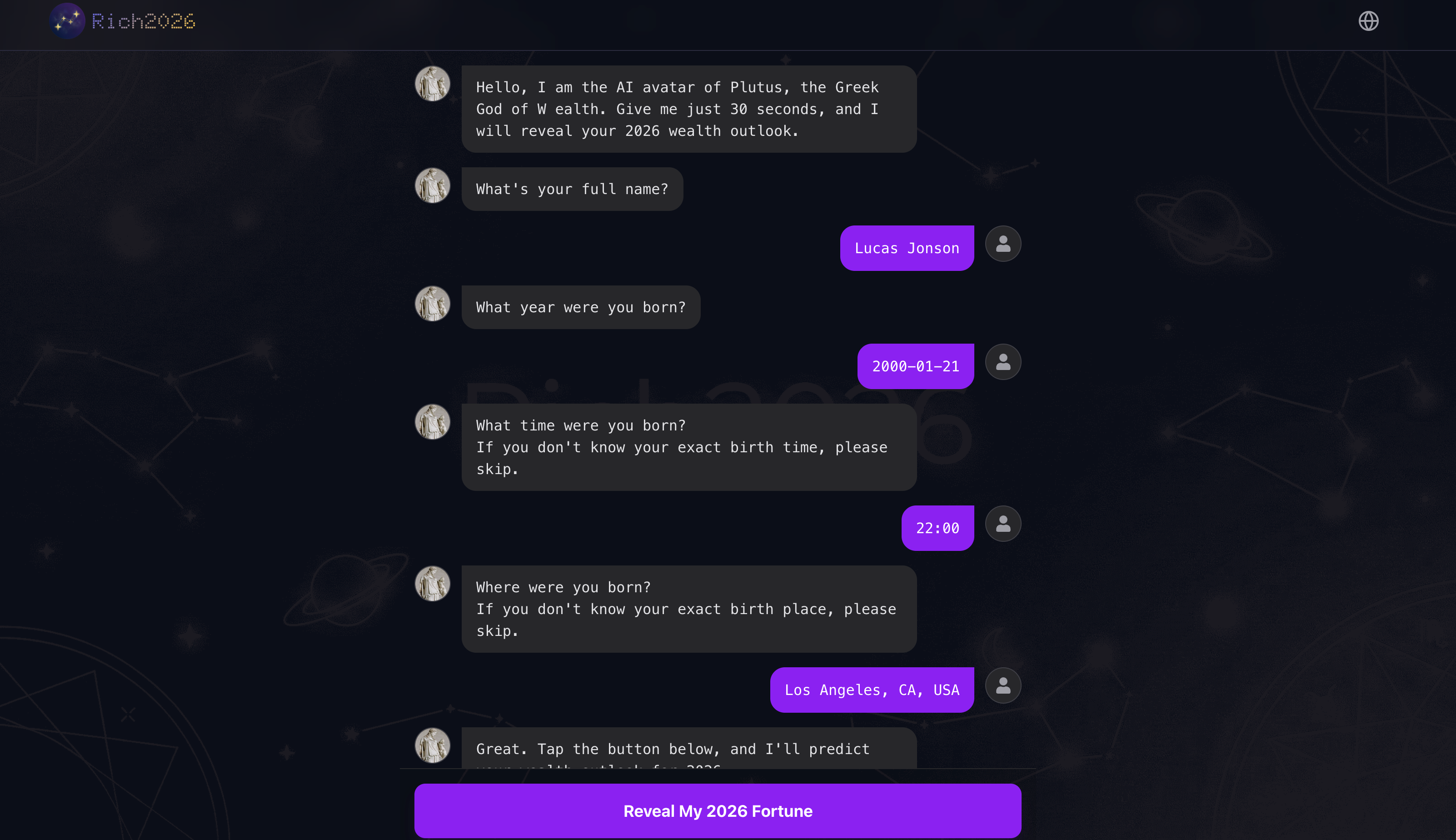 Rich2026 - Main product screenshot demonstrating key features and user interface