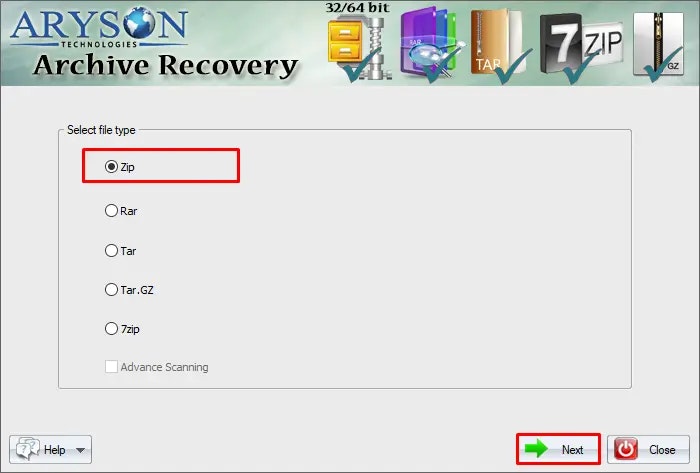 Aryson Archive Recovery - ZIPアーカイブ、RARアーカイブなどを回復するための最良のソフトウェアメディア3