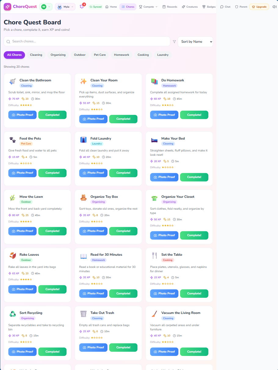ChoreQuest - Screenshot 3 showing product features and functionality