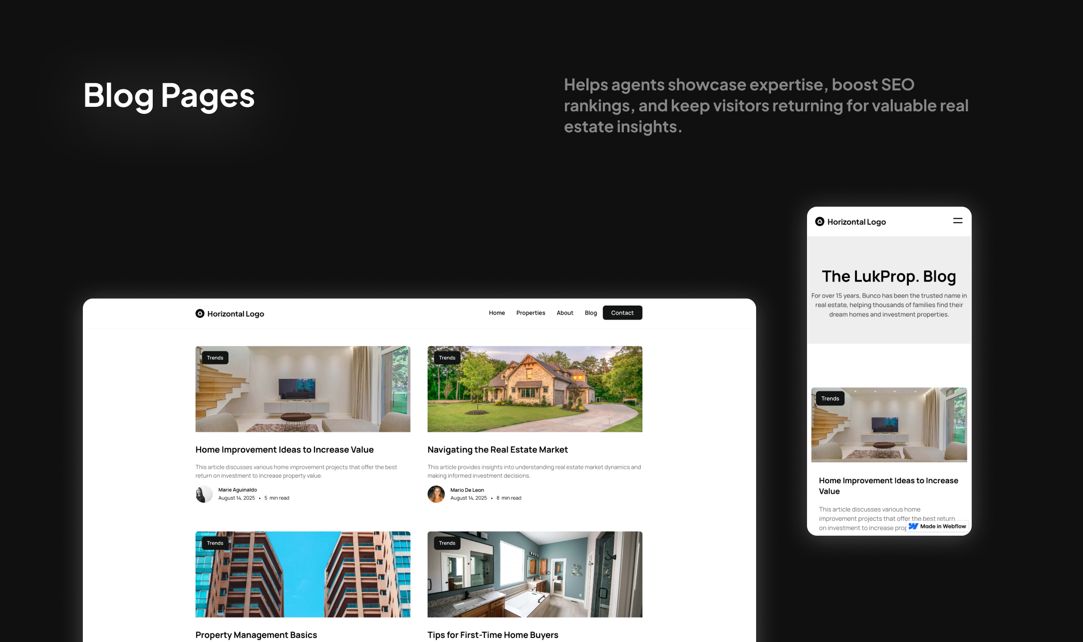 LukProp |Webflow onroerend goed sjabloon - Bouw de website van uw WebFlow onroerend goed in uren - geen weken media 5