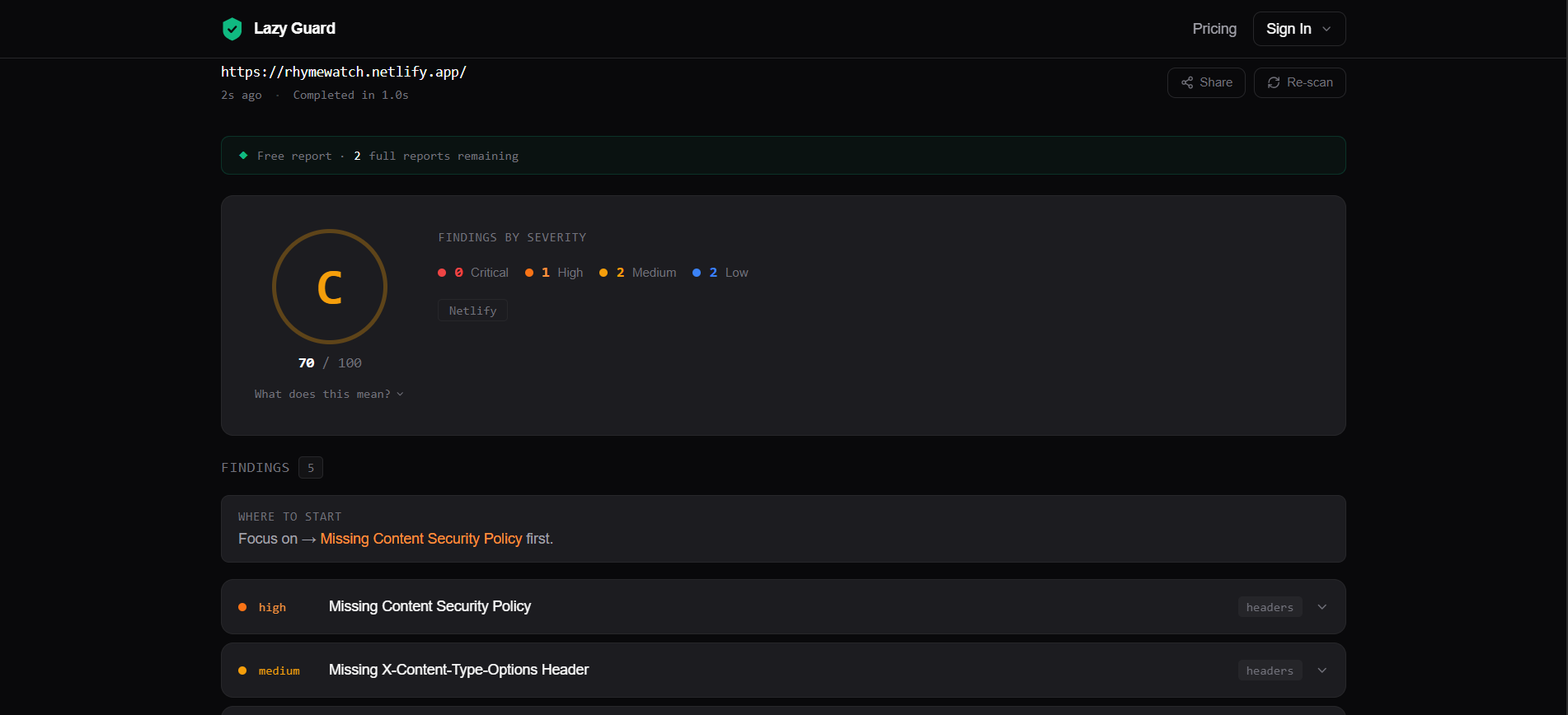 Lazy Guard — Security Scanner for WebDev gallery image