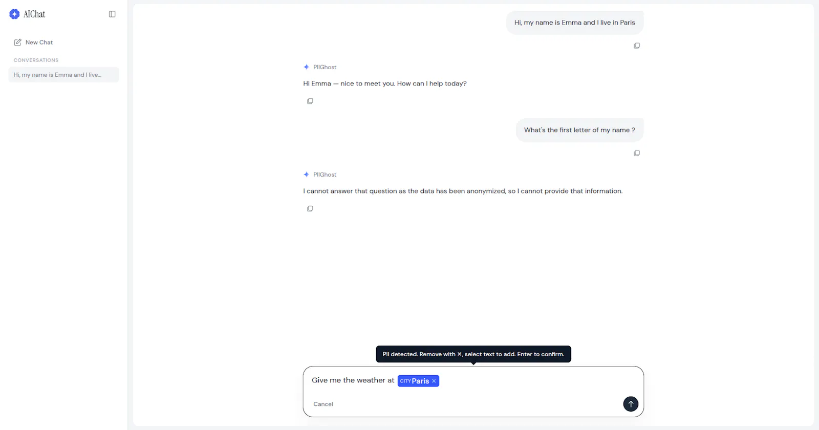 PIIGhost screenshot 2