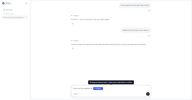 PIIGhost screenshot 2