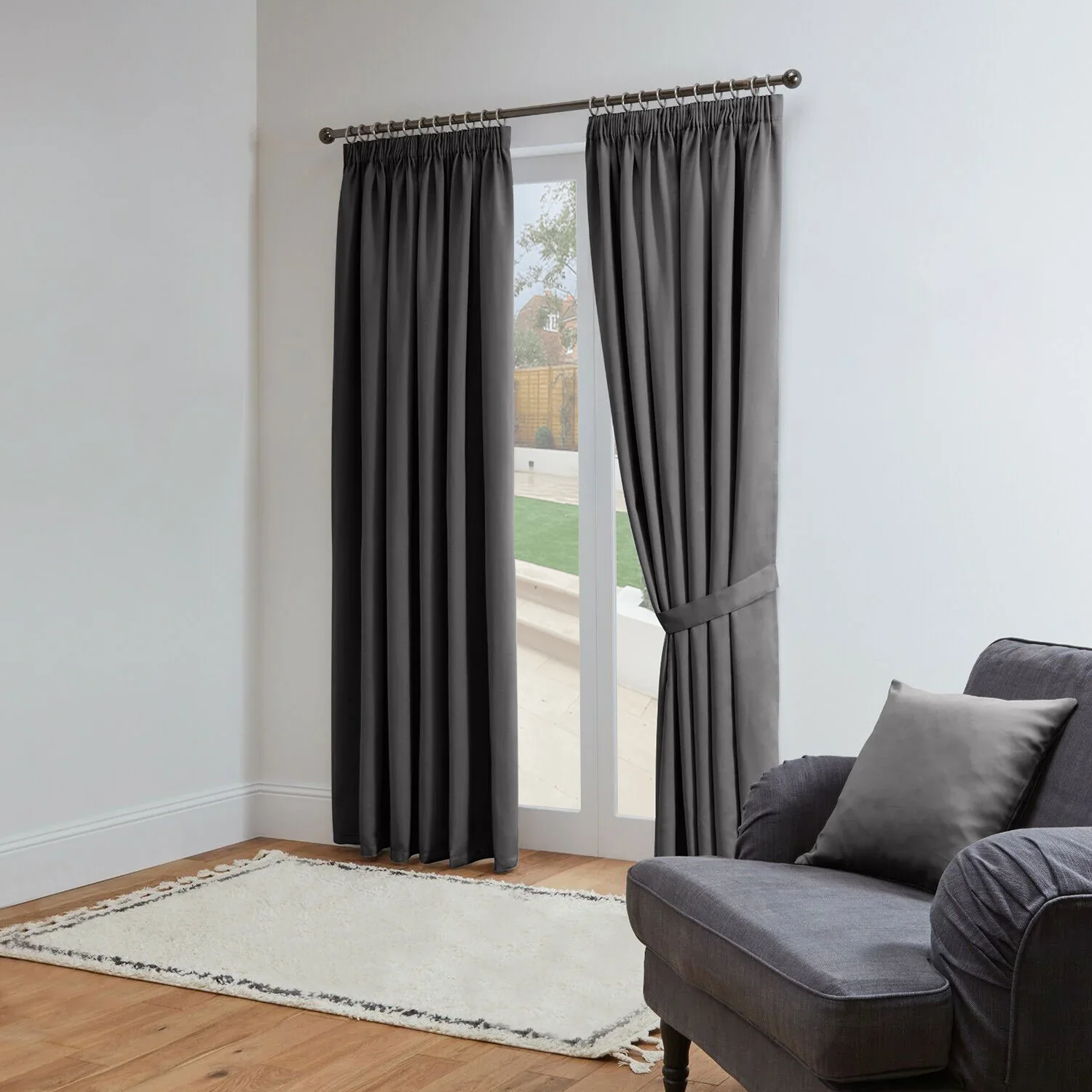 Grey Blackout Curtains Pencil Pleat gallery image