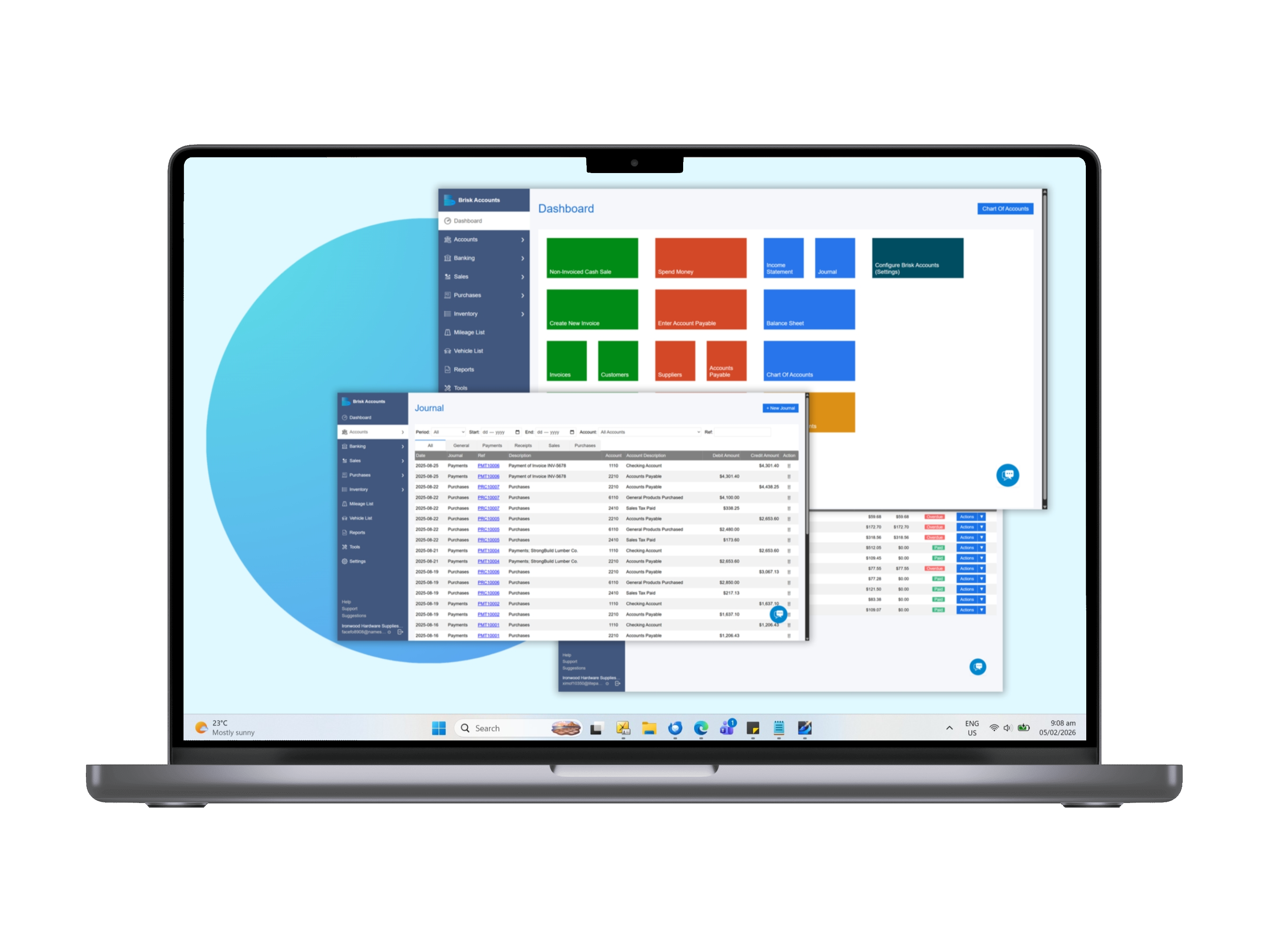 Brisk Accounts - Main product screenshot demonstrating key features and user interface