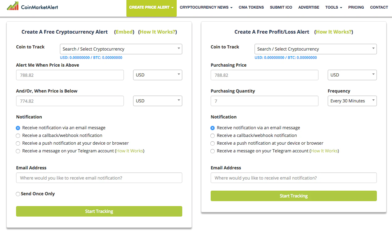 CoinMarketAlert: Cryptocurrency Market Price Alerts & Notifications |  Product Hunt