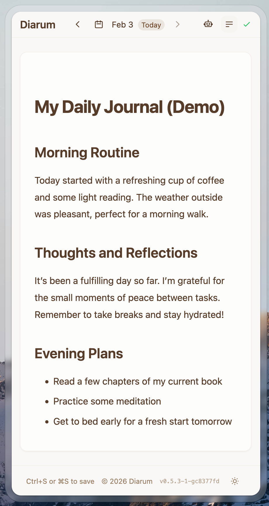 Diarum - Screenshot 3 showing product features and functionality