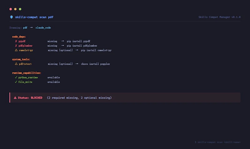 Skills Compat Manager screenshot 1