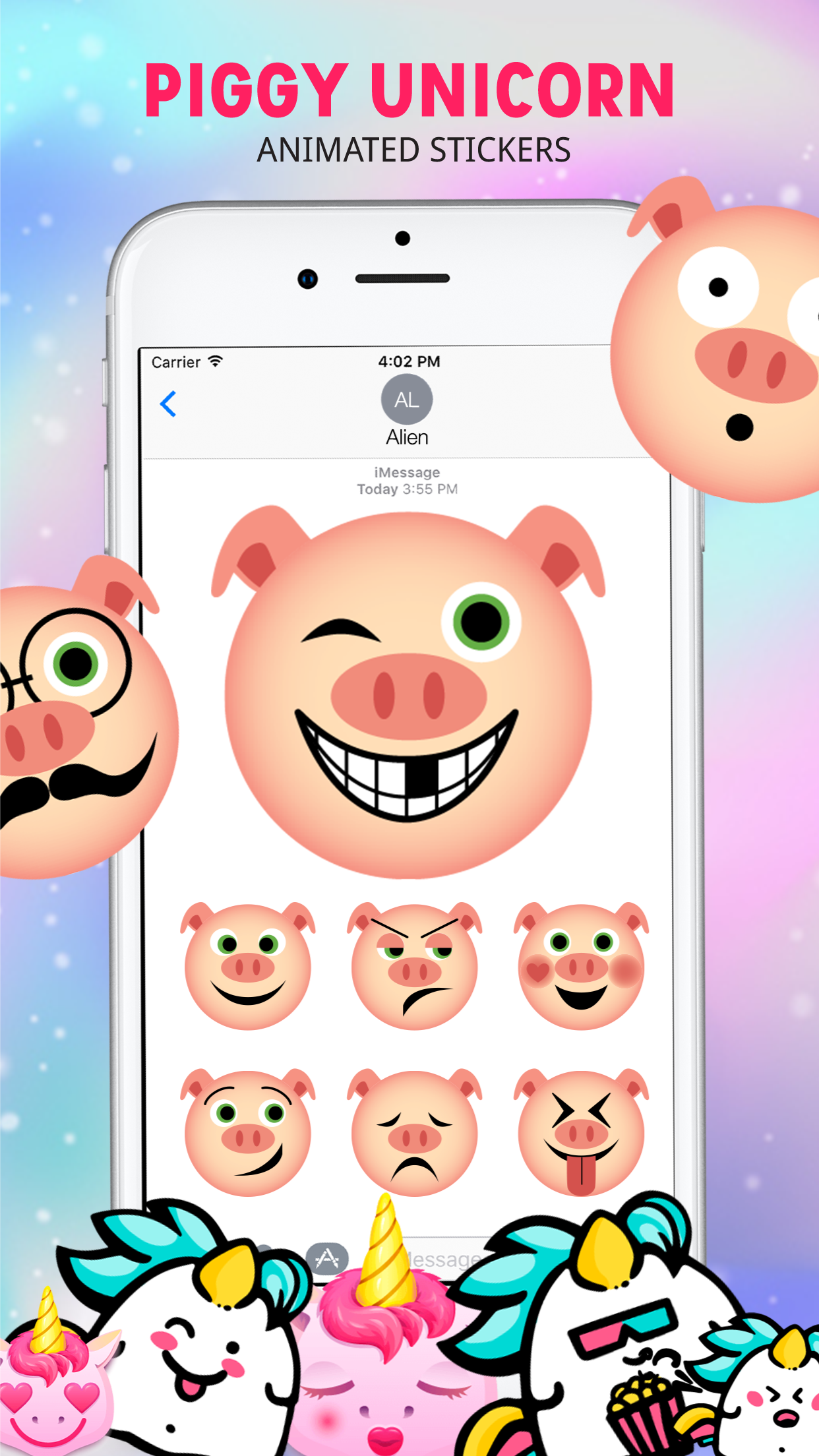 Piggy & Unicorn Animated Emojis gallery image