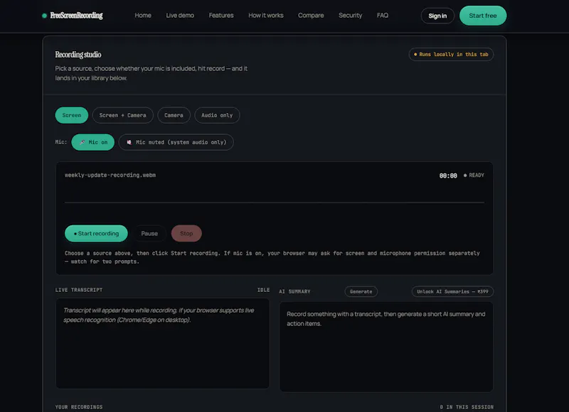 FreeScreenRecording screenshot 4