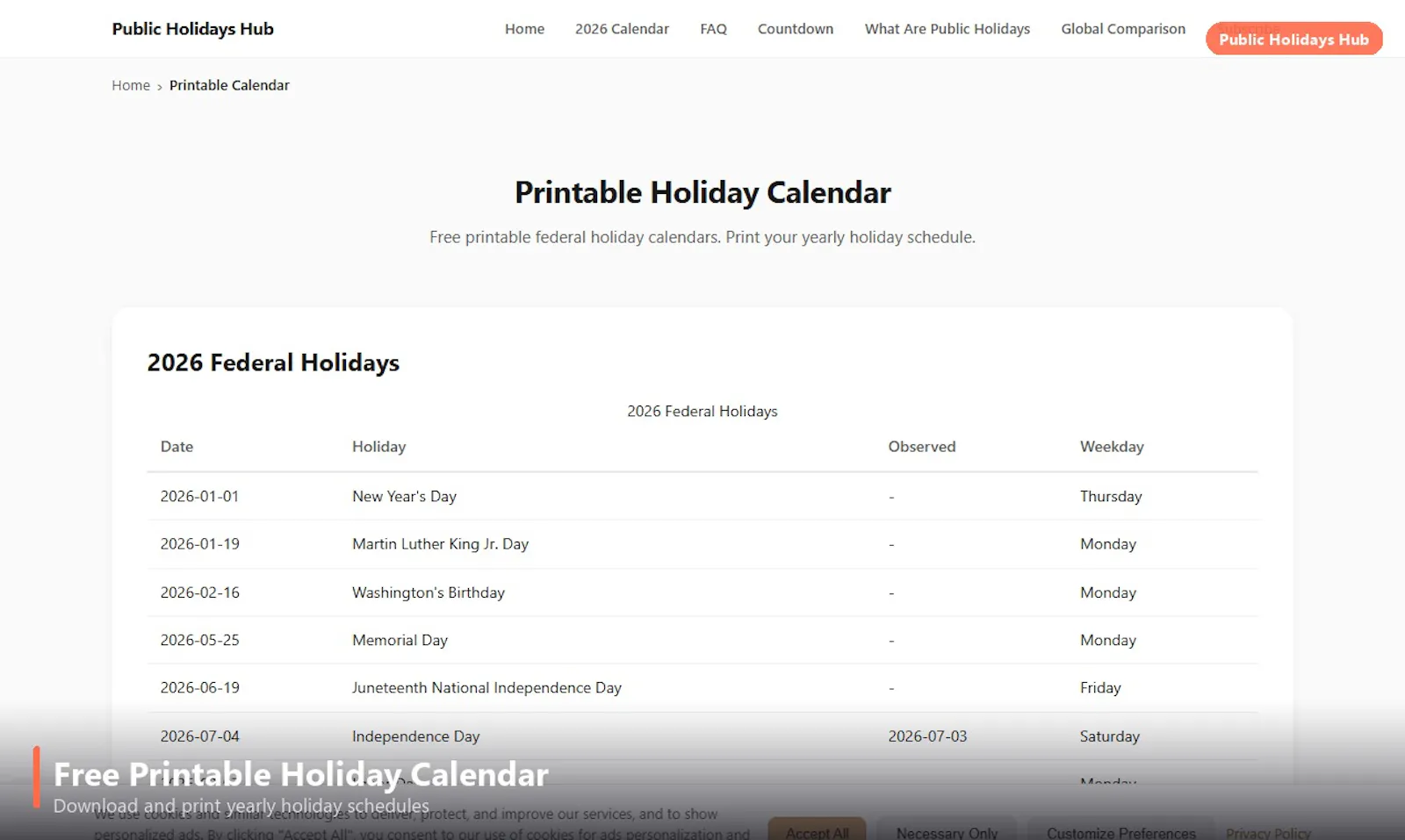Public Holidays Hub screenshot 6
