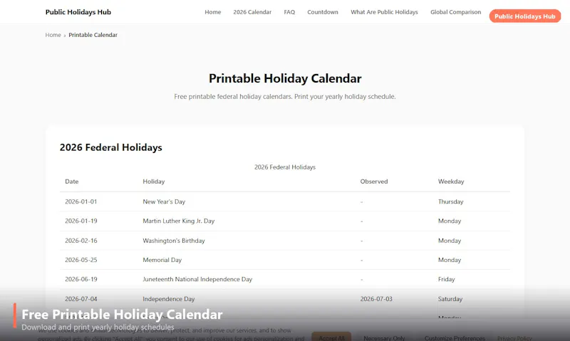 Public Holidays Hub screenshot 6