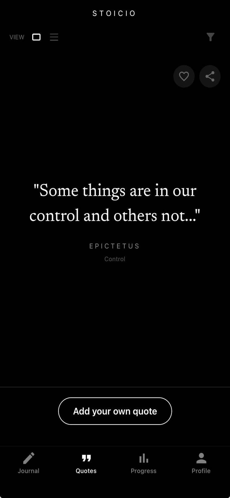 Stoicio — Stoic Journal & Quotes screenshot 1