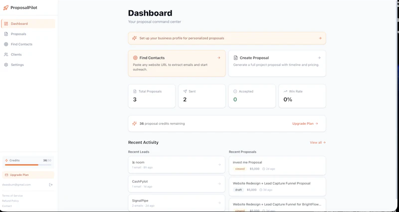 ProposalPilot screenshot 1